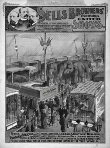 Circus poster Black and White poster for sale cheap United States USA