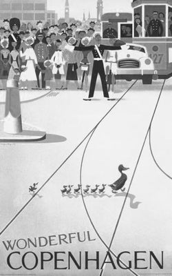 Copenhagen Poster Black and White Mini Poster 11"x17"