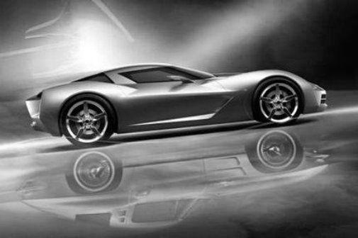 Corvette Stingray Concept black and white poster