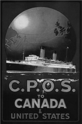 Canada Cpos 1920 poster Black and White poster for sale cheap United States USA