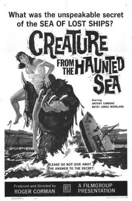 Creature From The Haunted Sea Black and White poster for sale cheap United States USA
