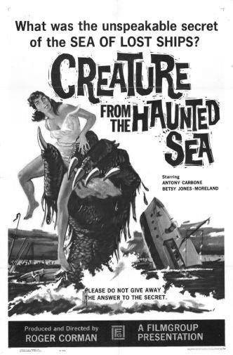 Creature From The Haunted Sea Black and White Poster 24
