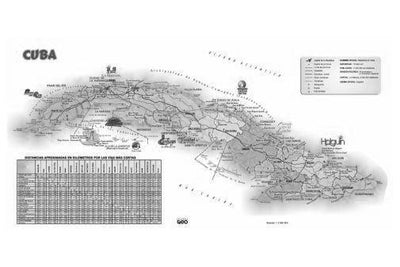 Cuba black and white poster