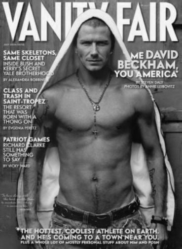 David Beckham black and white poster