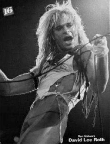 David Lee Roth black and white poster