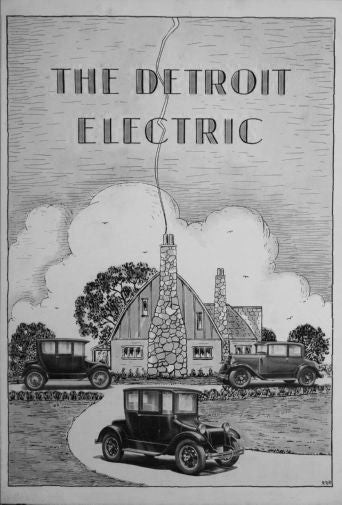 Detroit Electric poster Black and White poster for sale cheap United States USA