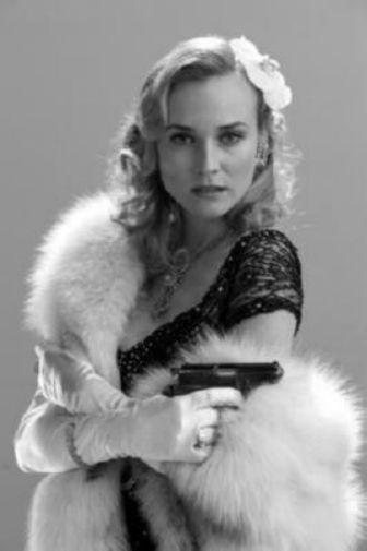 Diane Kruger black and white poster