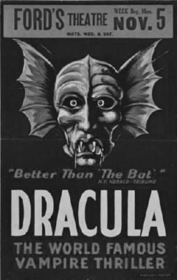 Dracula Stage Play Poster Black and White Poster 24x36 The Poster Depot
