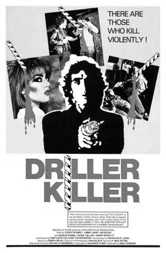 Driller Killer Black and White poster for sale cheap United States USA
