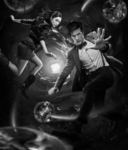 DR. WHO black and white poster