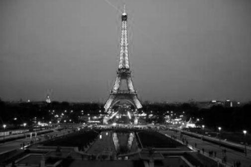 Eiffel Tower Metal Poster Print Black and White | The Poster Depot The Poster Depot