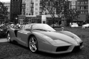 Ferrari Enzo black and white poster