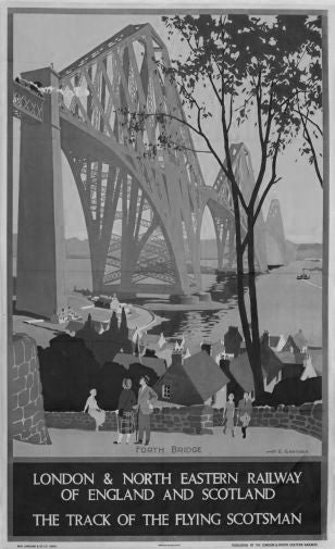 Railways British Flying Scotsman 1928 poster Black and White for sale cheap United States USA