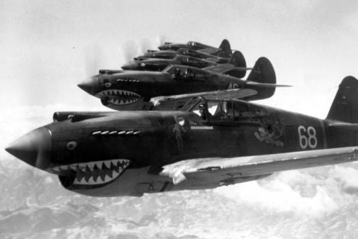 Flying Tigers 1942 Aircraft black and white poster
