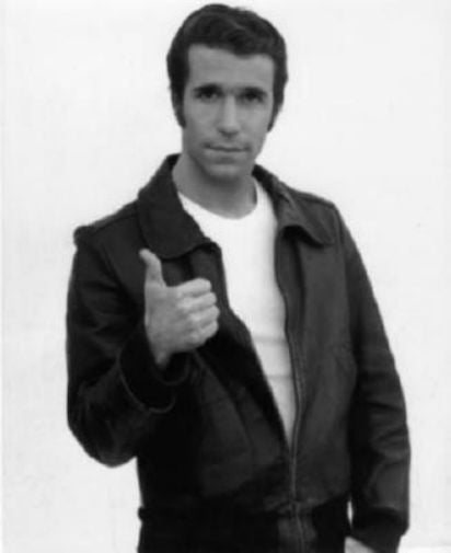 Fonzie Henry Winkler black and white poster