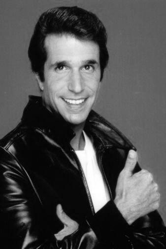 Fonzie black and white poster