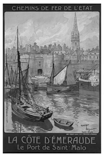 Railways French France Poster Black and White Mini Poster 11"x17"