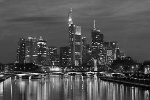 Frankfurt Skyline Poster Black and White Mini Poster 11"x17"