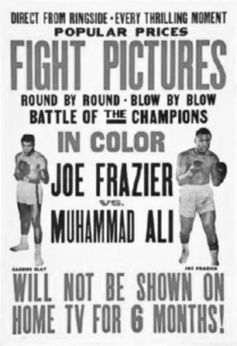 Joe Frazier Muhammad Ali Fight black and white poster
