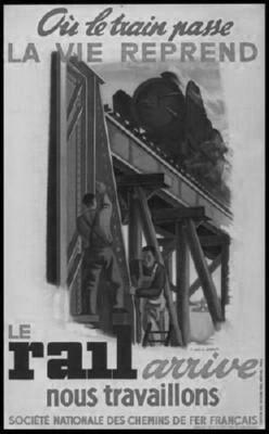 French National Railways 1944 black and white poster