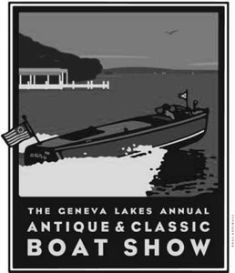 Geneva Boat Show Poster Black and White Mini Poster 11"x17"