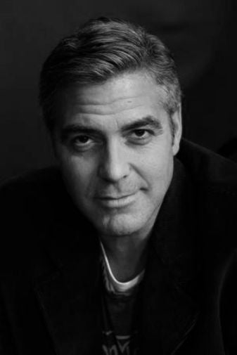 George Clooney black and white poster