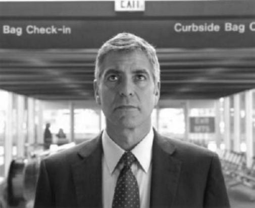 George Clooney black and white poster