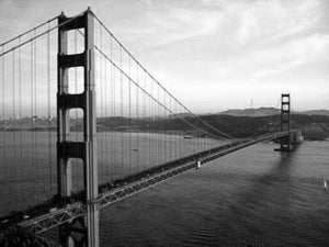 Golden Gate Bridge Poster Black and White Mini Poster 11"x17"