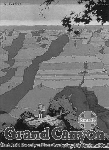 Railways Santa Fe Grand Canyon Metal Poster Print Black and White | The Poster Depot The Poster Depot