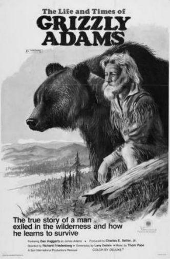 Grizzly Adams black and white poster