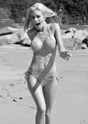 Heidi Montag black and white poster