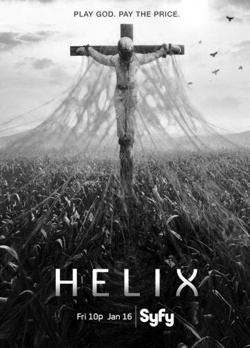 Helix black and white poster