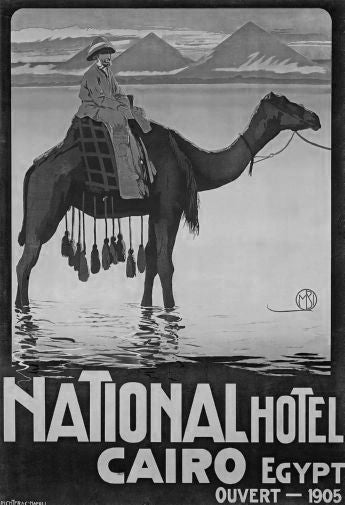 Egypt Hotel Cairo 1905 poster Black and White poster for sale cheap United States USA