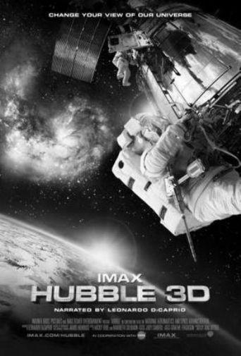 Hubble Telescope 3D black and white poster