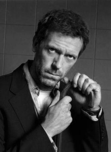 Hugh Laurie black and white poster