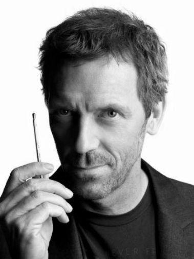 Hugh Laurie black and white poster