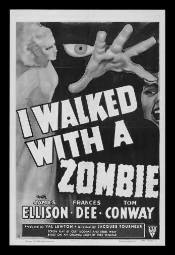 I Walked With Zombie Black and White Poster 24