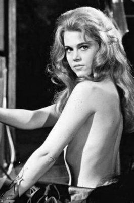 Jane Fonda black and white poster