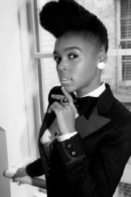 Janelle Monae black and white poster