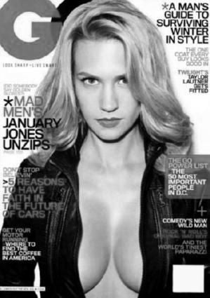 January Jones Gq Cover black and white poster