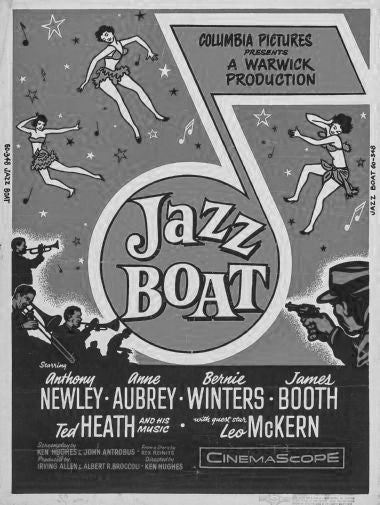 Jazz Boat Black and White Poster 24