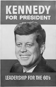 John F Kennedy Poster Black and White Mini Poster 11"x17"