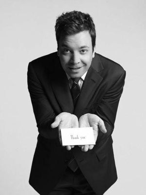 Jimmy Fallon black and white poster
