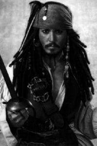 Johnny Depp black and white poster