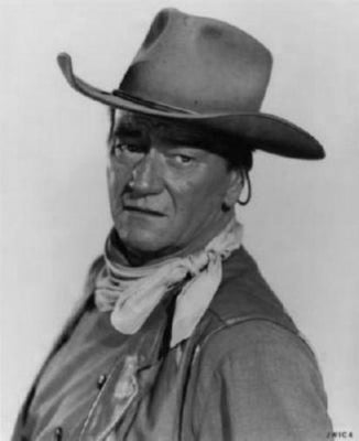 John Wayne black and white poster
