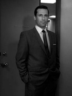 Don Draper Jon Hamm black and white poster