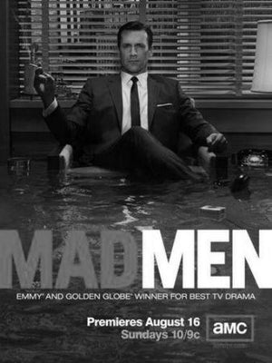 Don Draper Jon Hamm black and white poster
