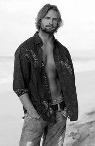 Josh Holloway black and white poster