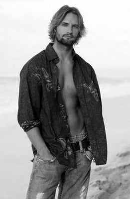 Josh Holloway black and white poster