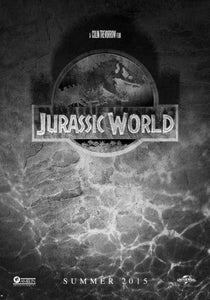 Jurassic World black and white poster